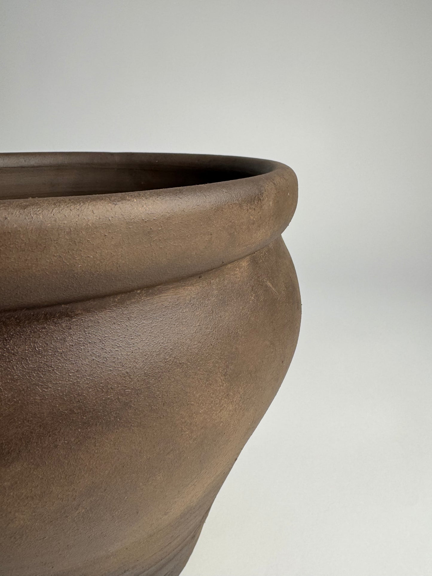 Up-cycled  |  dark earthy brown large tapered pot