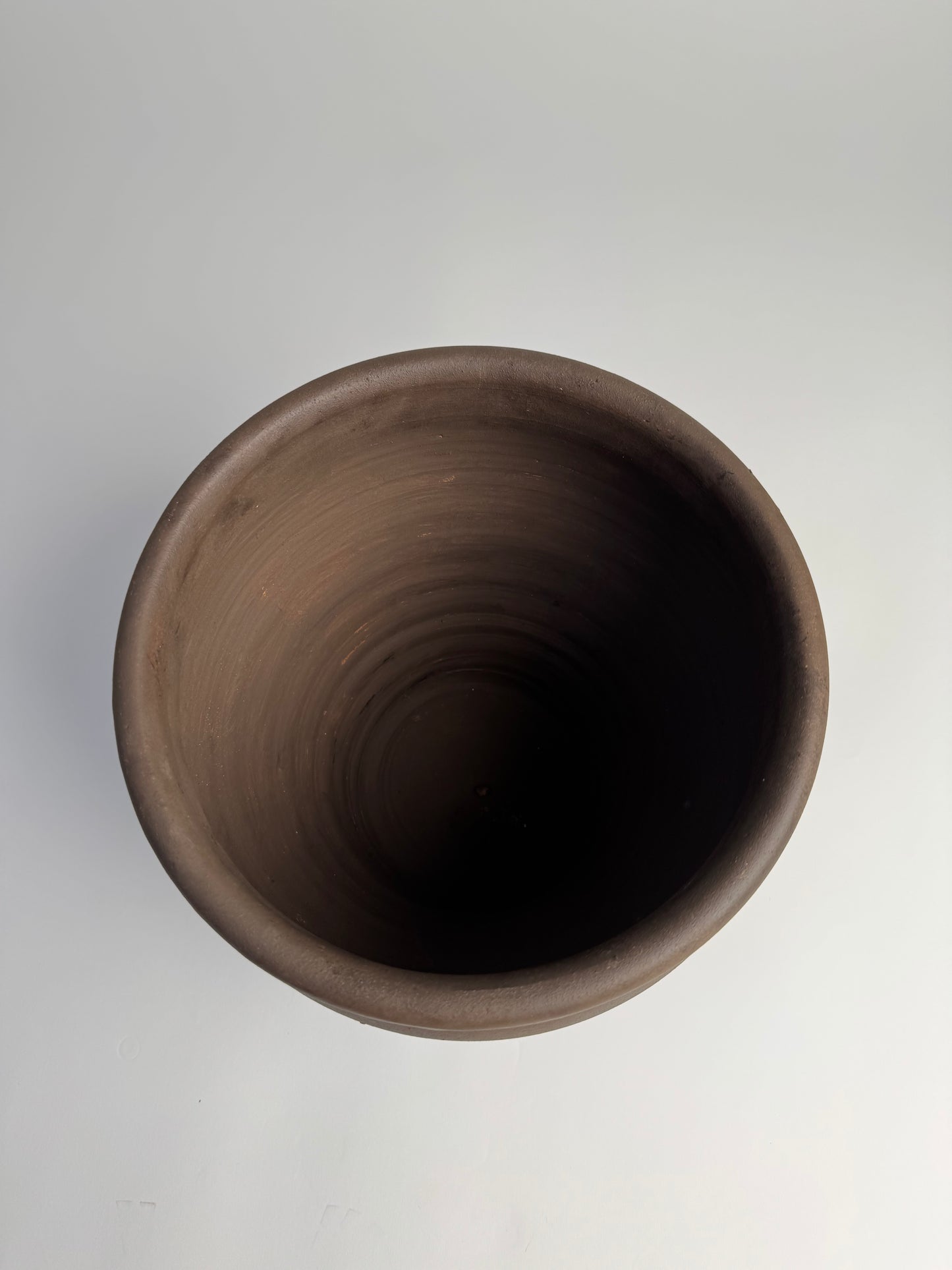 Up-cycled  |  dark earthy brown large tapered pot