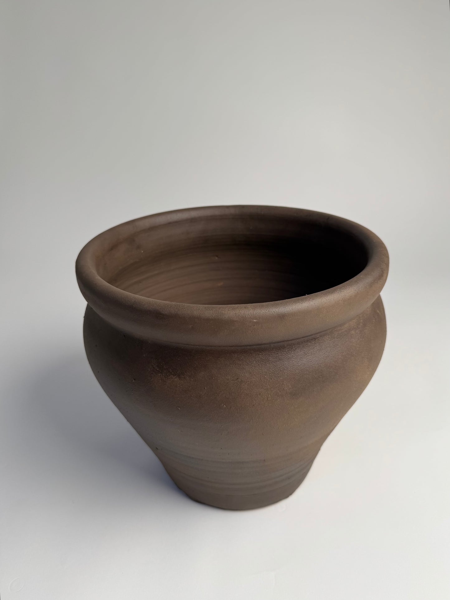 Up-cycled  |  dark earthy brown large tapered pot