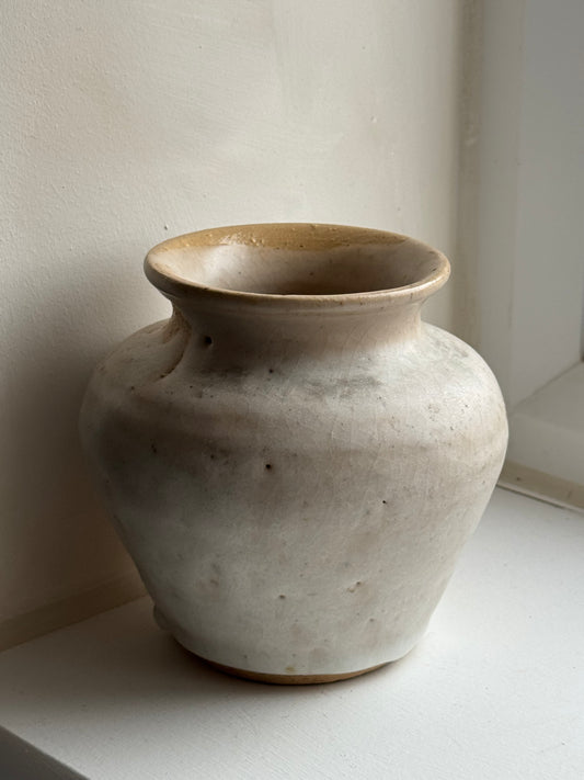 Neutral Drip Glaze Vase