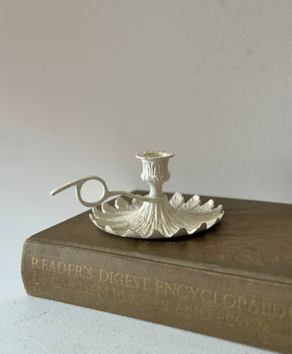 Ivory Scalloped Candle Holder