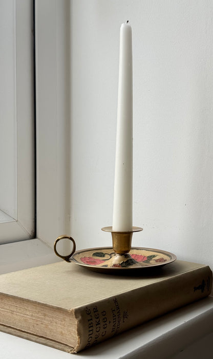 Vintage Brass Floral Candle Holder
