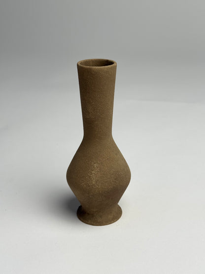 Up-cycled  |  small warm mid-brown tapered vase