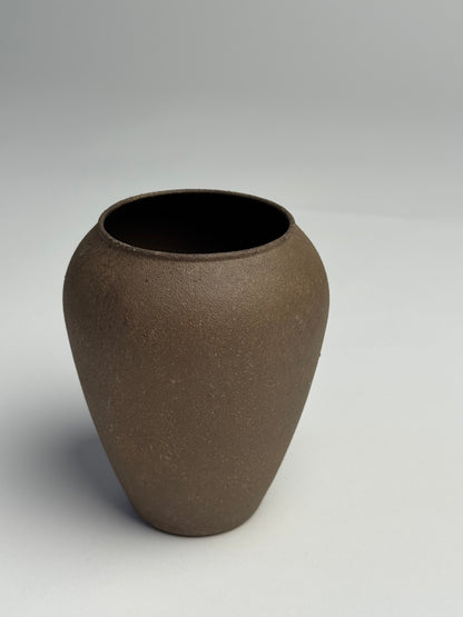 Up-cycled  |  small wabi-sabi dark earthy brown urn