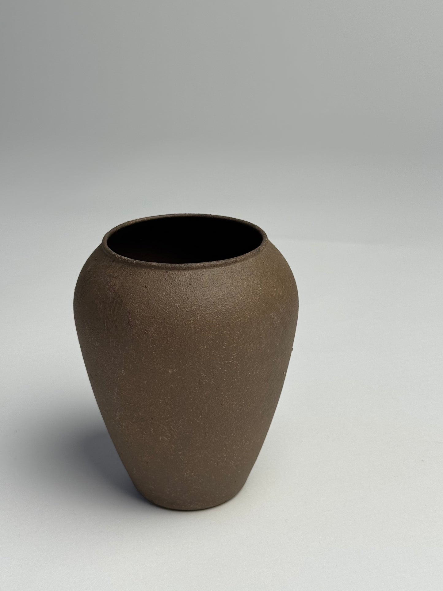 Up-cycled  |  small wabi-sabi dark earthy brown urn