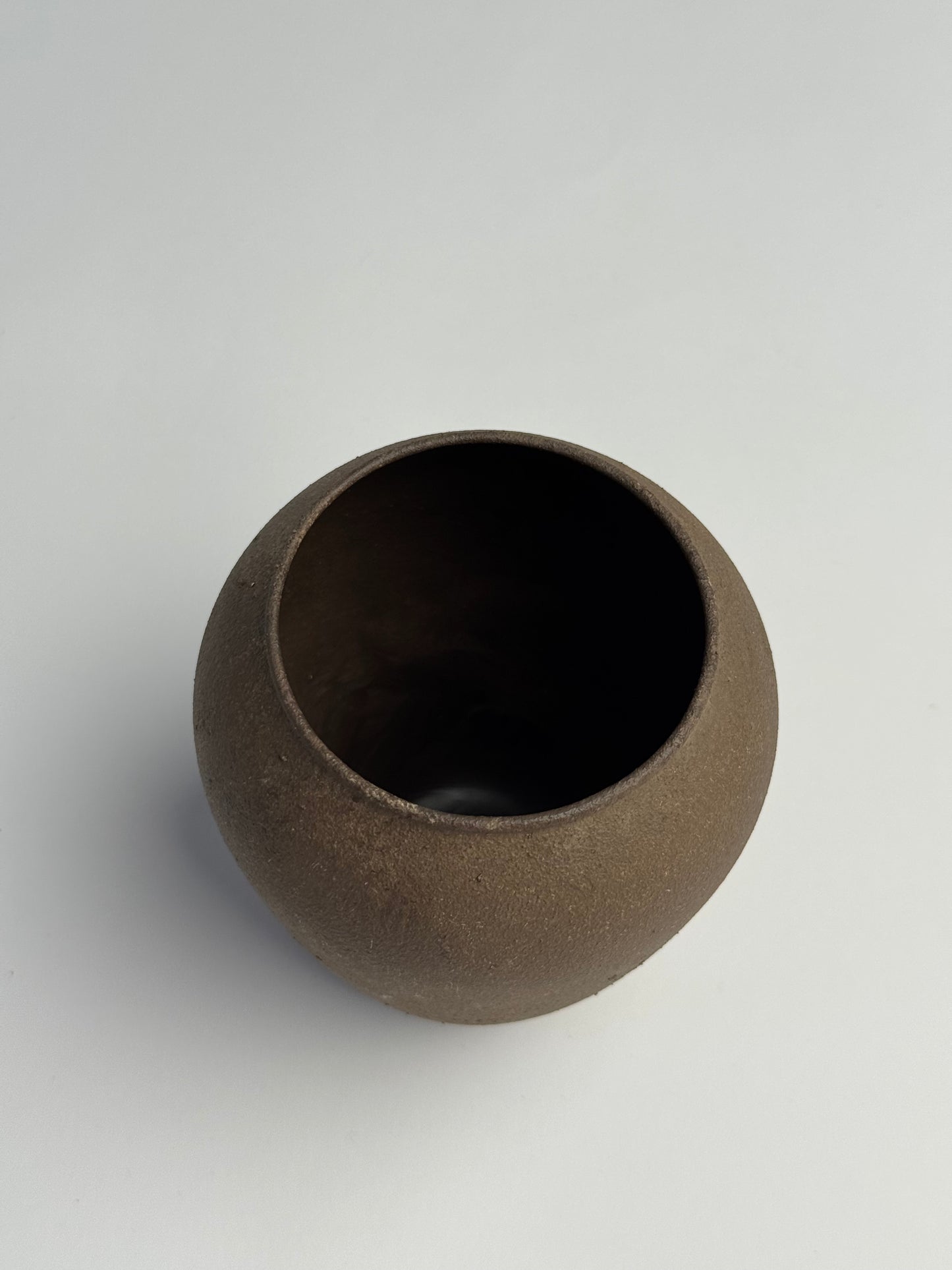 Up-cycled  |  small wabi-sabi dark earthy brown urn