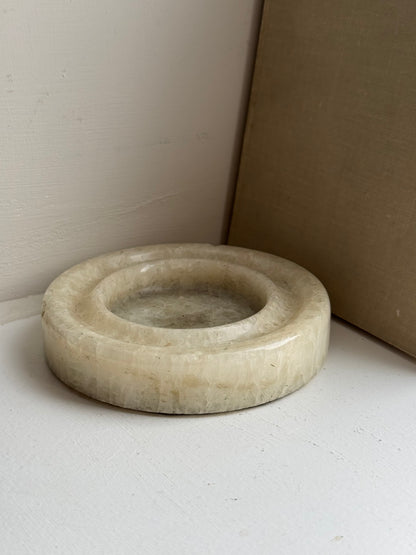 Carved Alabaster Rounded Dish