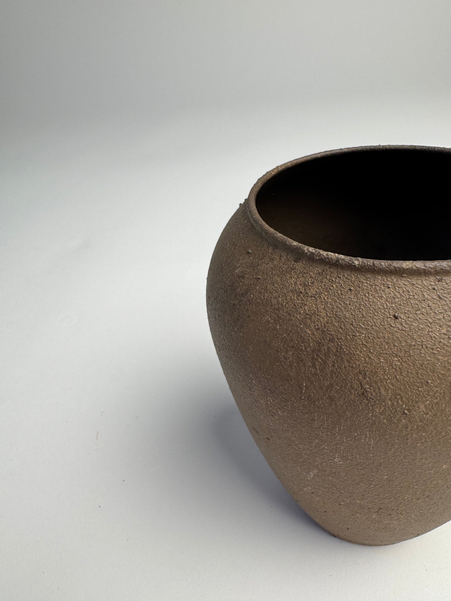 Up-cycled  |  small wabi-sabi dark earthy brown urn