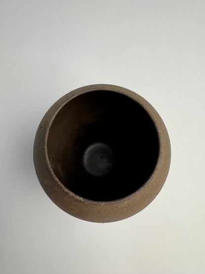 Up-cycled  |  small wabi-sabi dark earthy brown urn