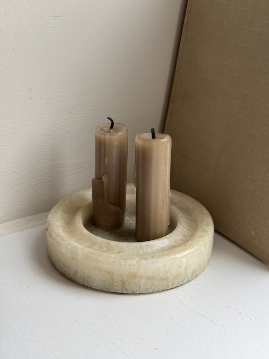 Carved Alabaster Rounded Dish