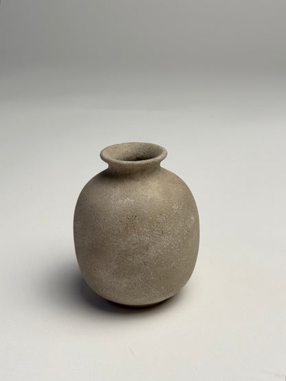 Up-cycled  |  small light beige stone-effect vase