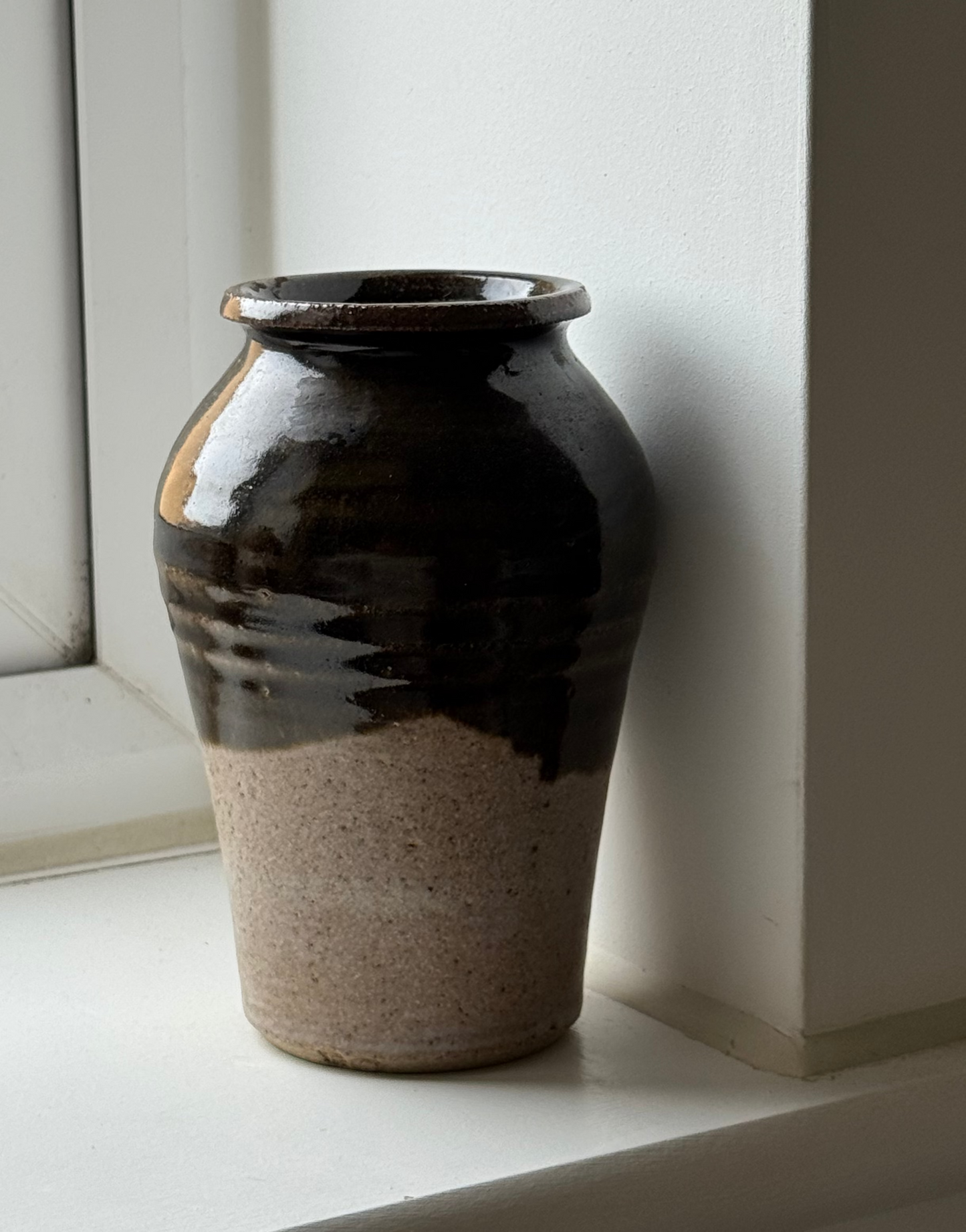 Half Glazed Vintage Pot