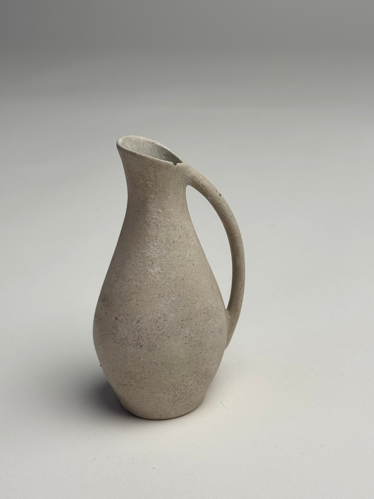 Up-cycled  |  small off-white slim handled jug