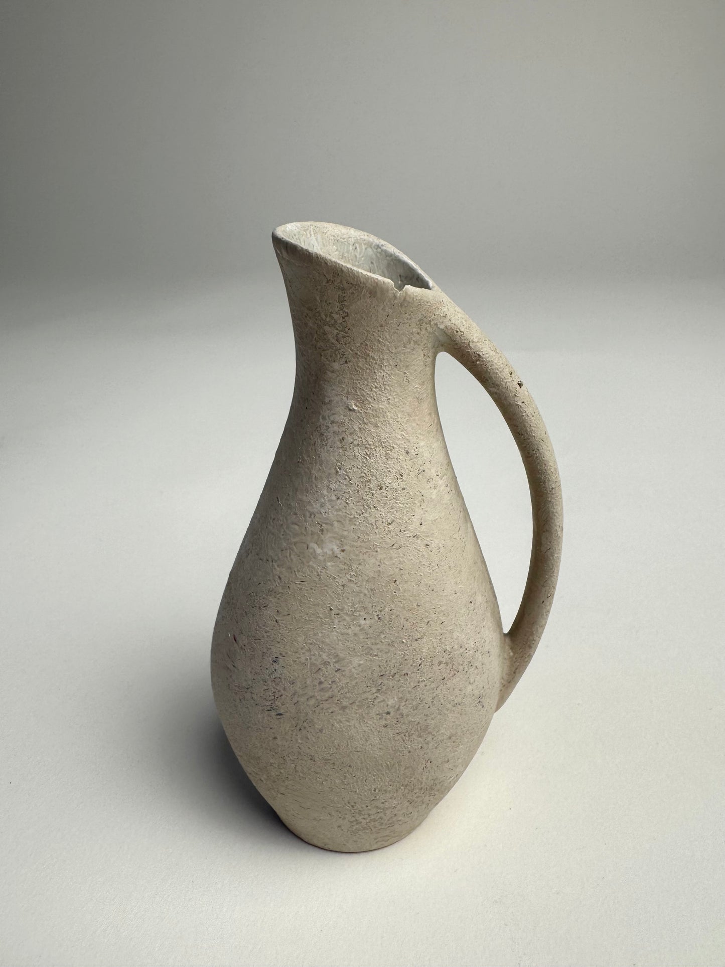 Up-cycled  |  small off-white slim handled jug