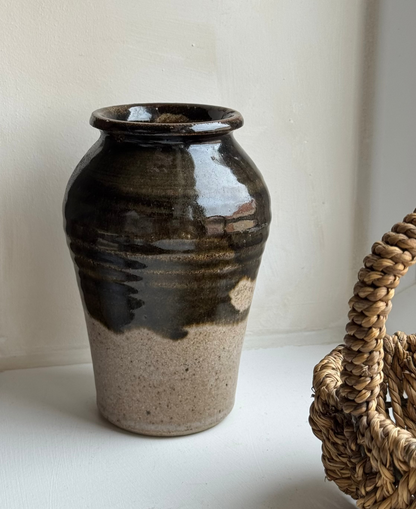 Half Glazed Vintage Pot