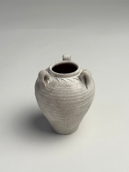 Up-cycled  |  small off-white tri-handle amphora