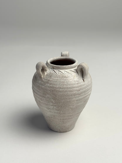 Up-cycled  |  small off-white tri-handle amphora