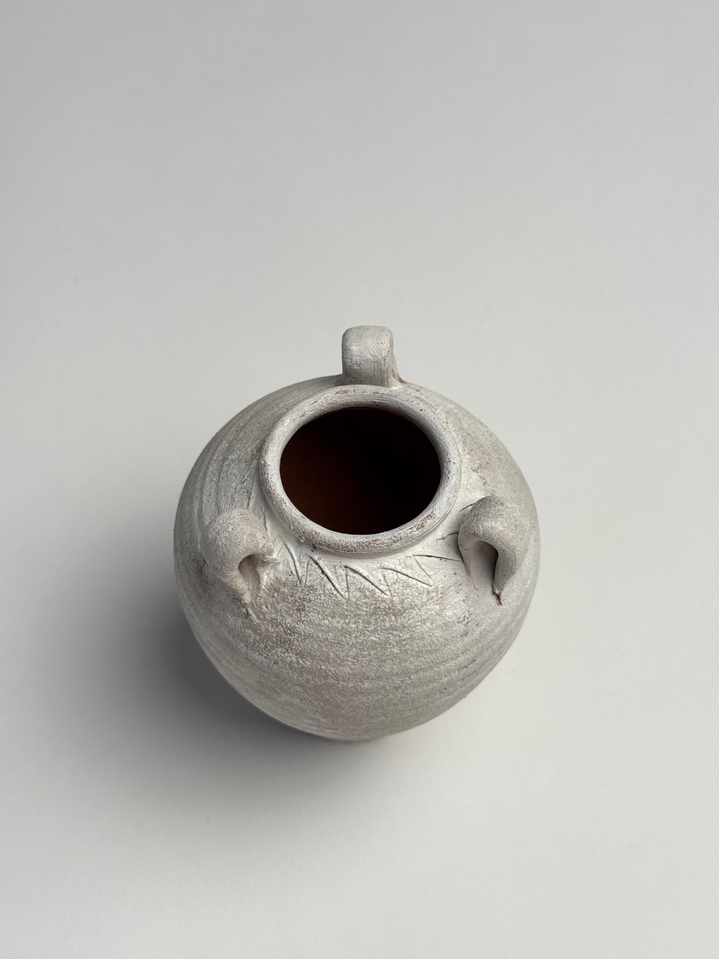 Up-cycled  |  small off-white tri-handle amphora