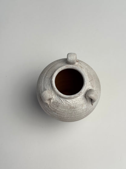 Up-cycled  |  small off-white tri-handle amphora