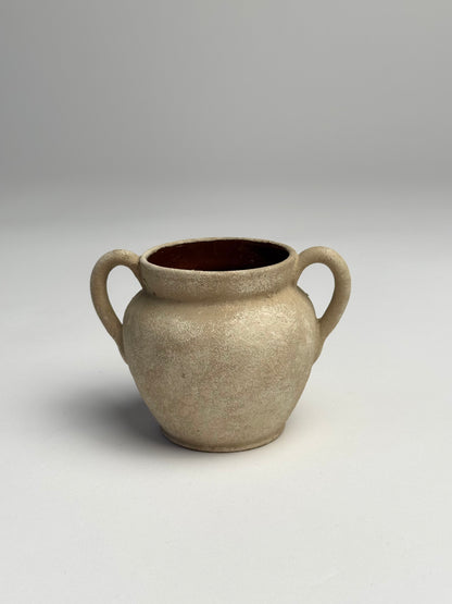 Up-cycled  |  small twin-handled light beige pot