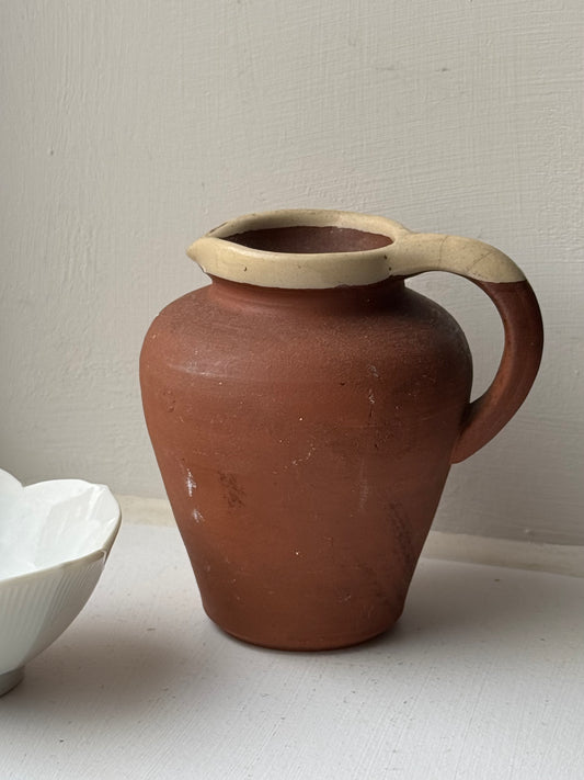 Small Terracotta Glazed Detail Jug