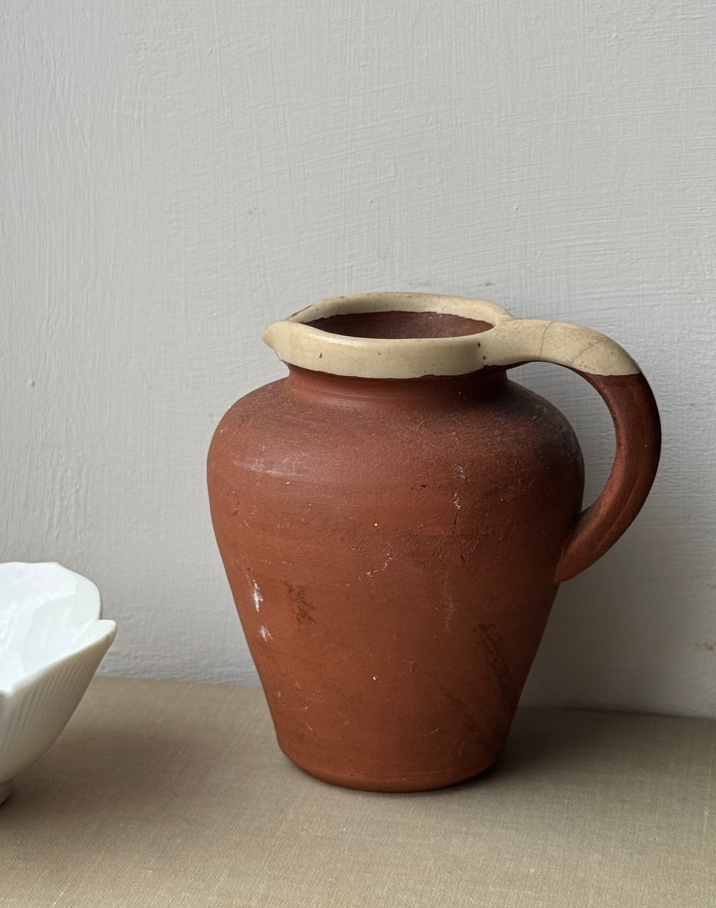 Small Terracotta Glazed Detail Jug