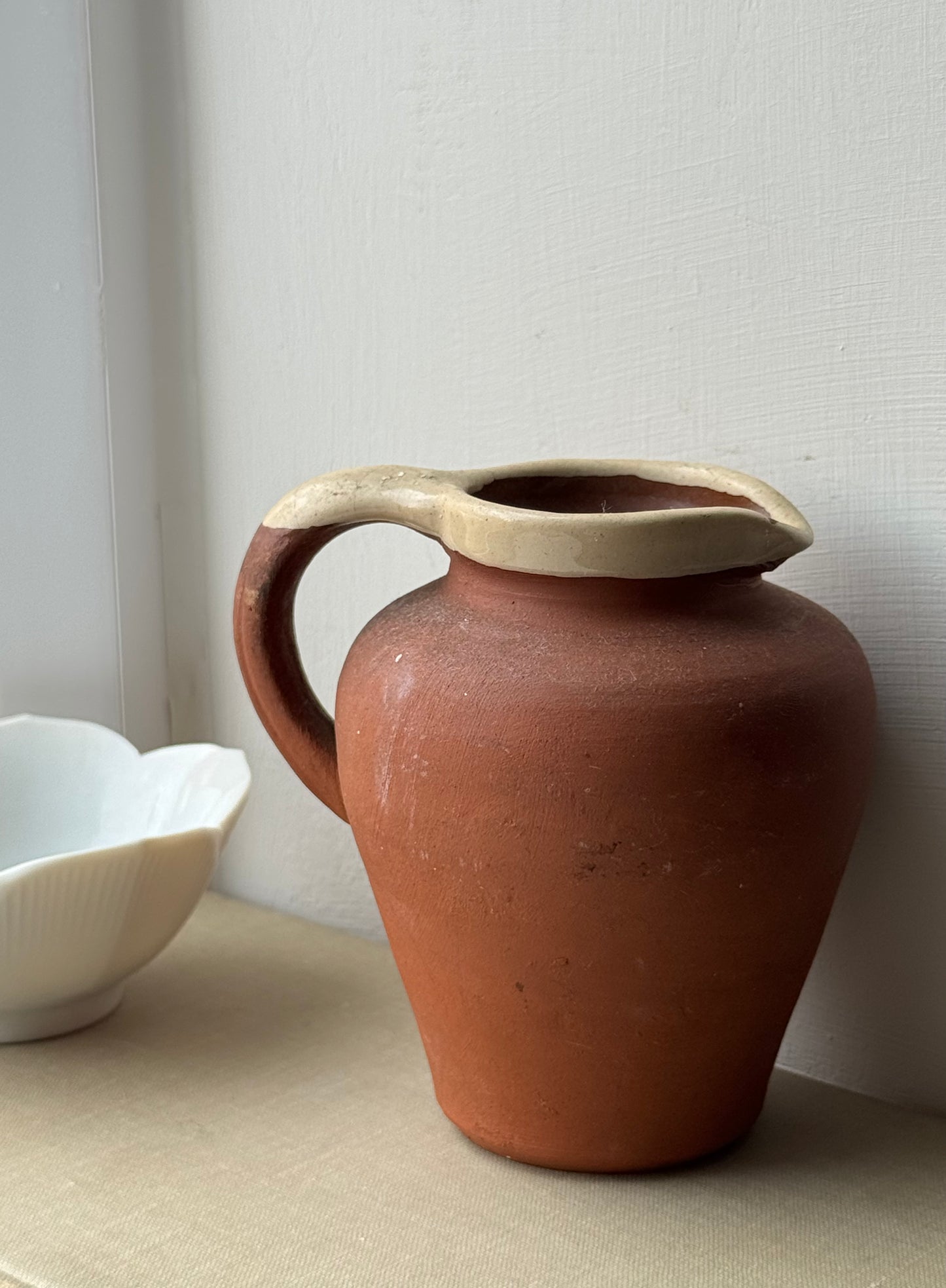 Small Terracotta Glazed Detail Jug