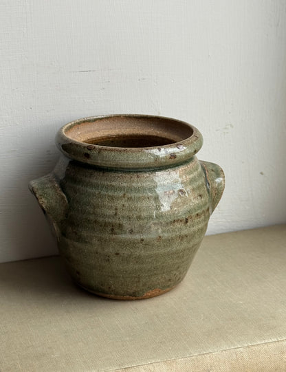 Small Sage Green Lidded Confit Pot