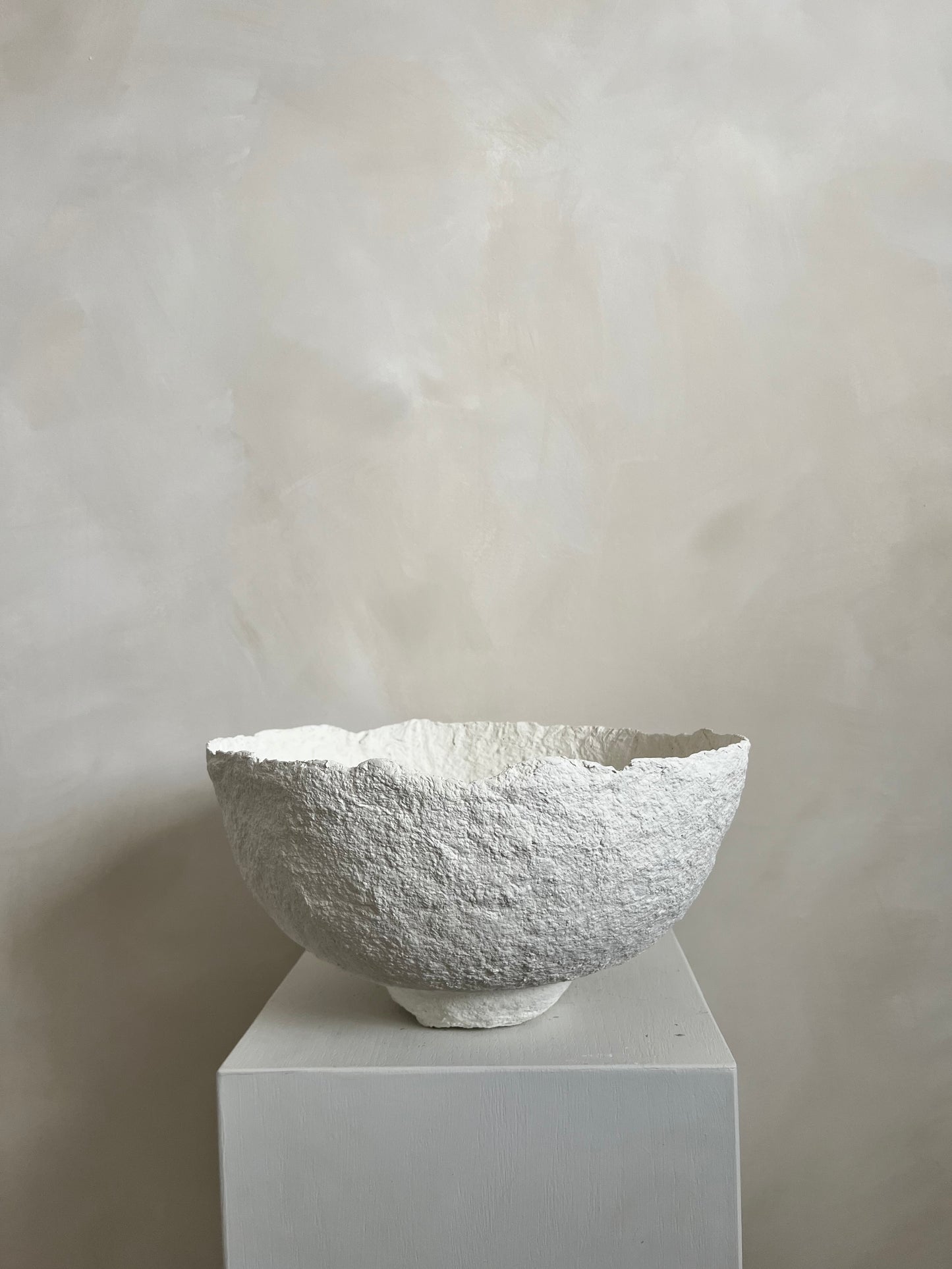 Handmade Papier-maché bowl  |  WHITE