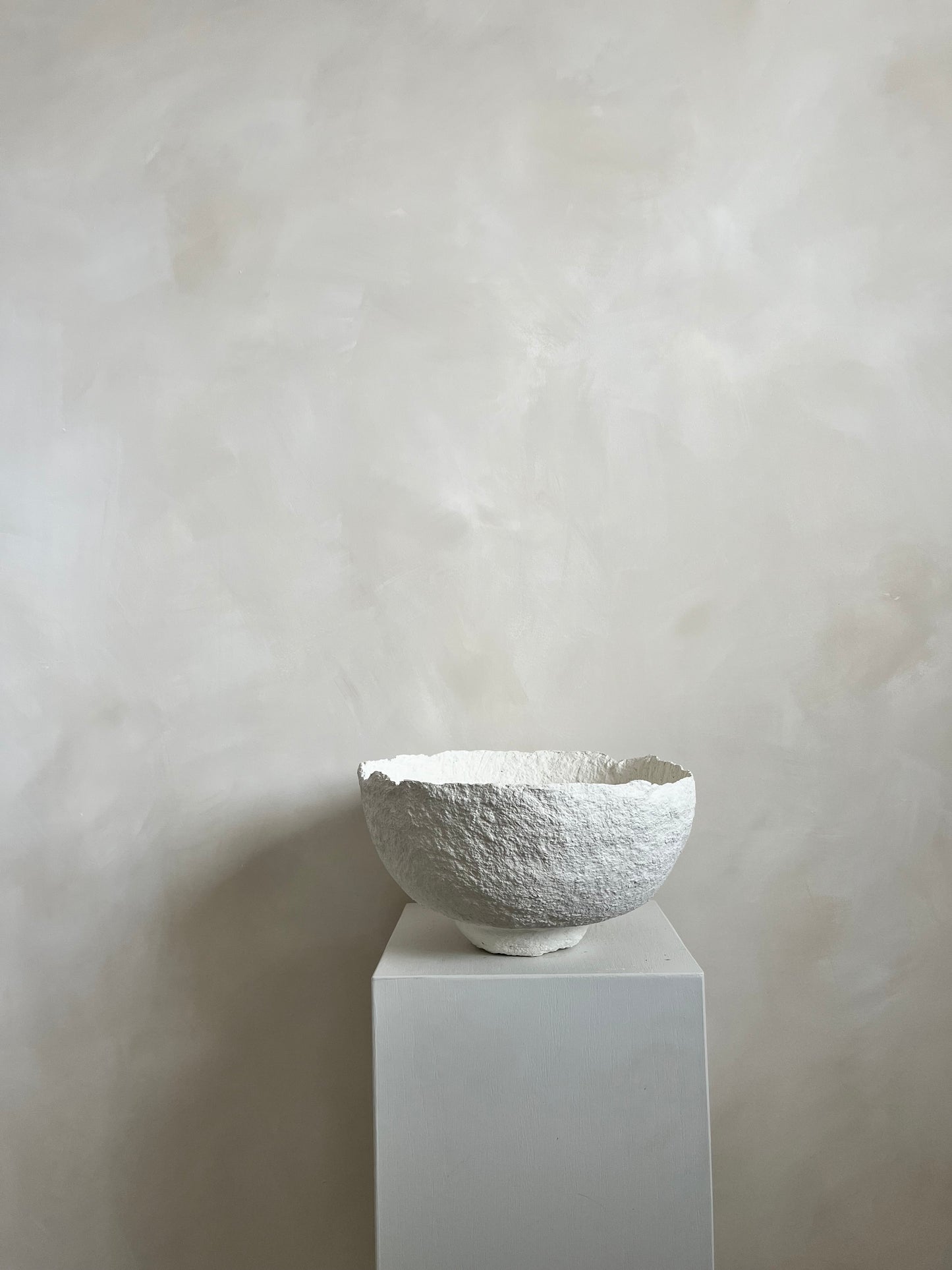 Handmade Papier-maché bowl  |  WHITE