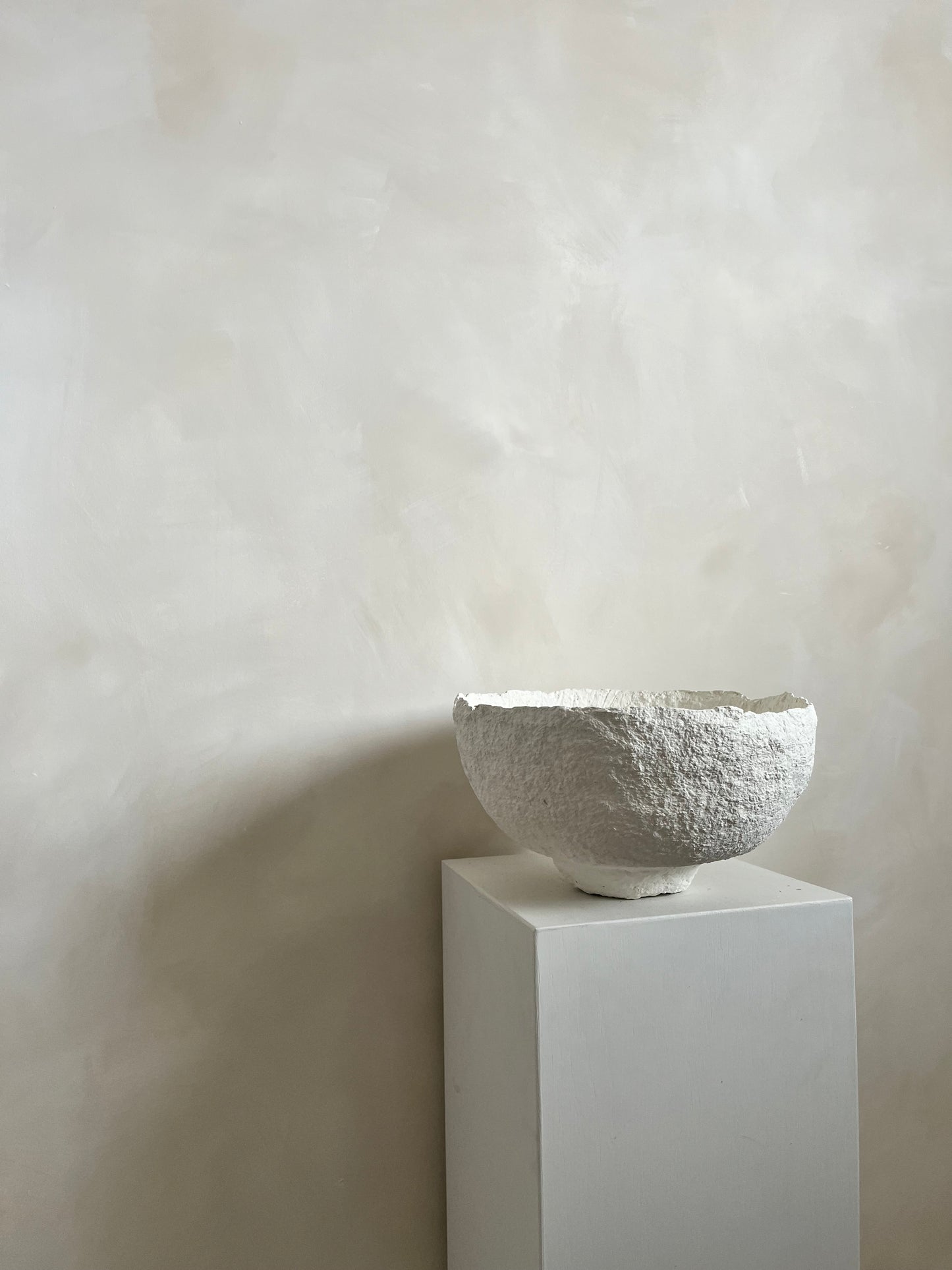 Handmade Papier-maché bowl  |  WHITE