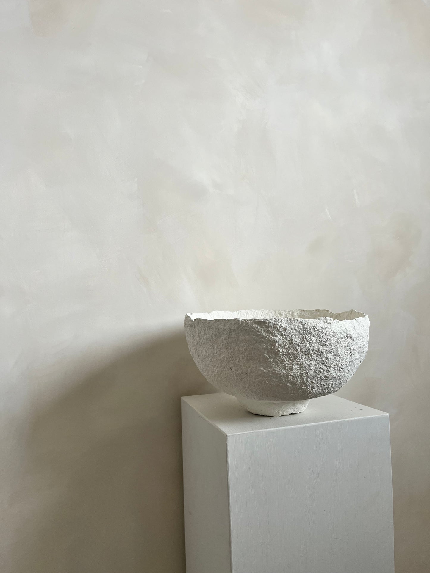 Handmade Papier-maché bowl  |  WHITE