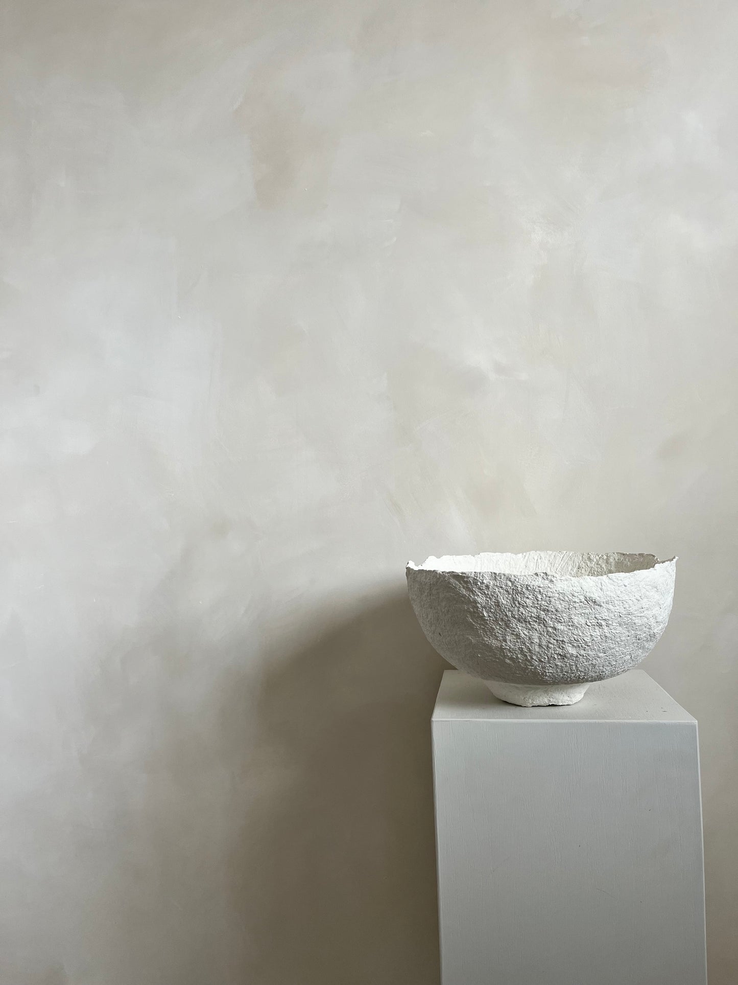 Handmade Papier-maché bowl  |  WHITE