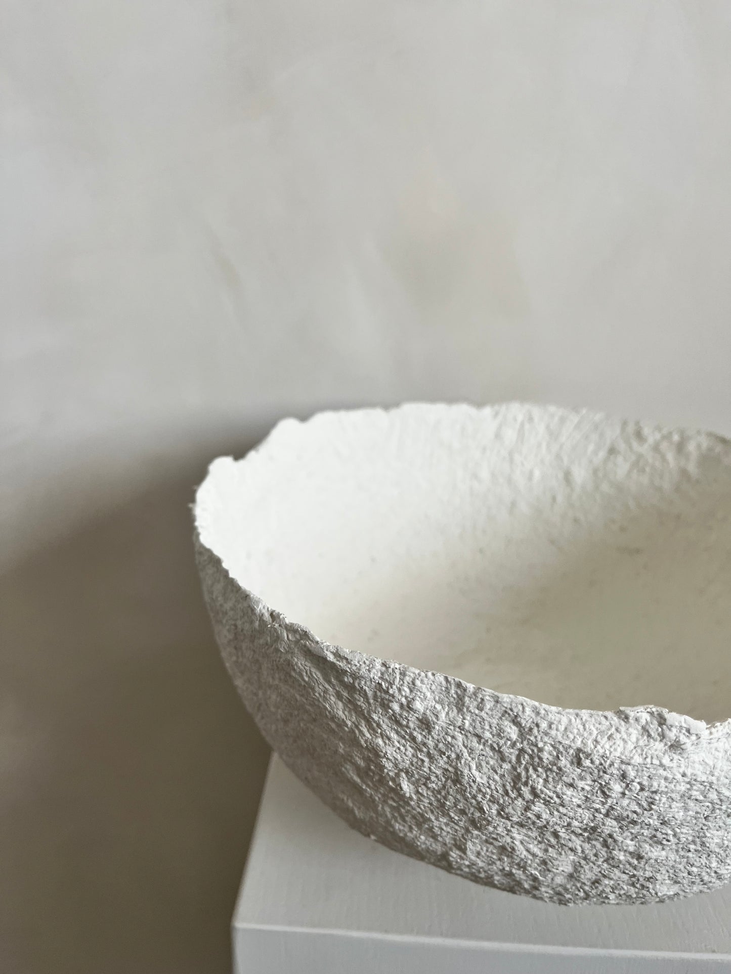 Handmade Papier-maché bowl  |  WHITE