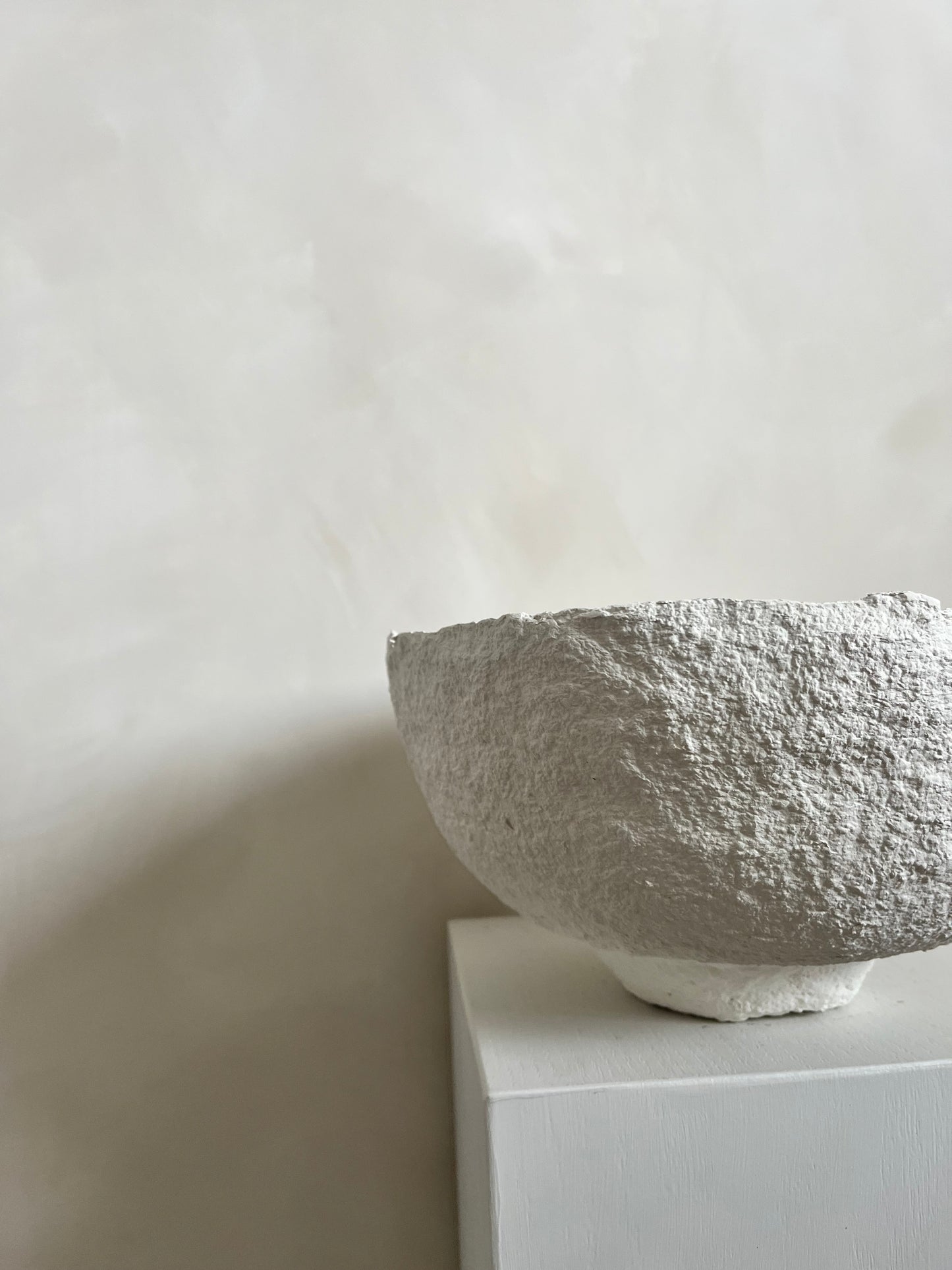 Handmade Papier-maché bowl  |  WHITE