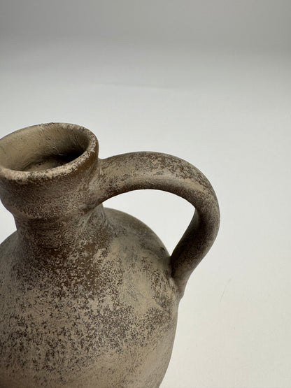 Up-cycled  |  earthy textured small handled vase