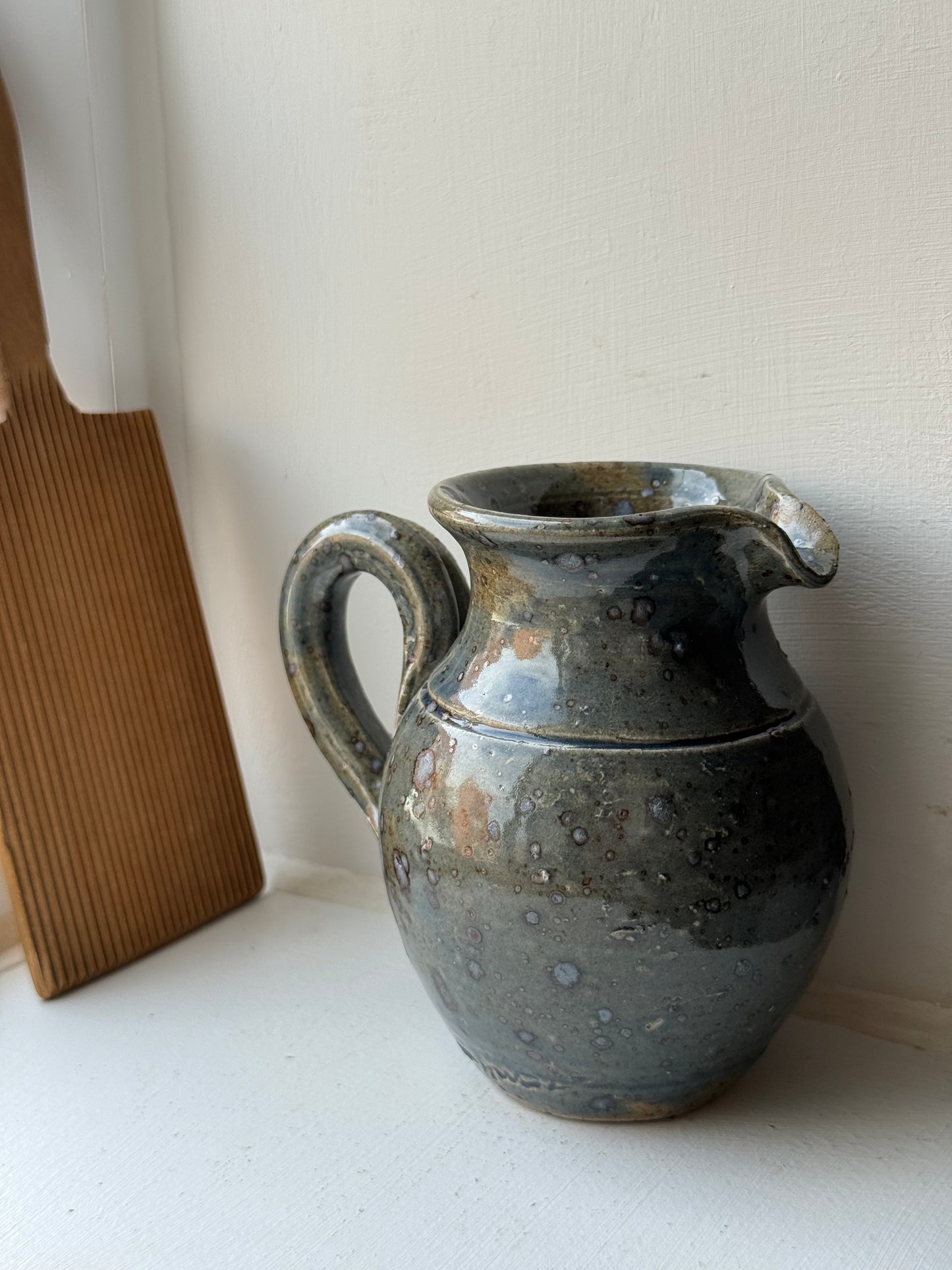 Muted Blue Green Mottled Jug