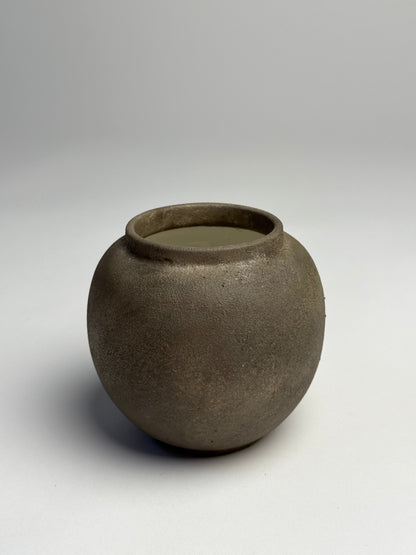 Up-cycled  |  WATERTIGHT earthy brown small rounded urn