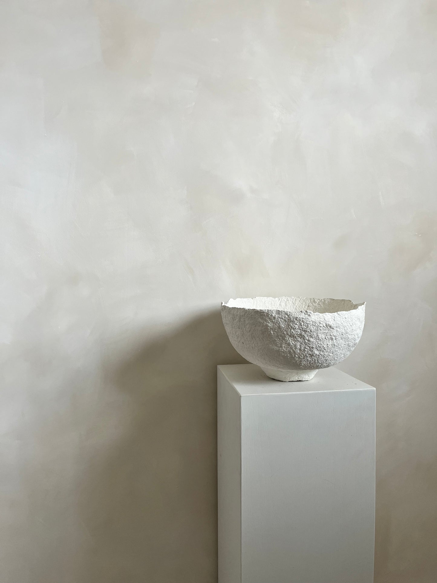 Handmade Papier-maché bowl  |  WHITE