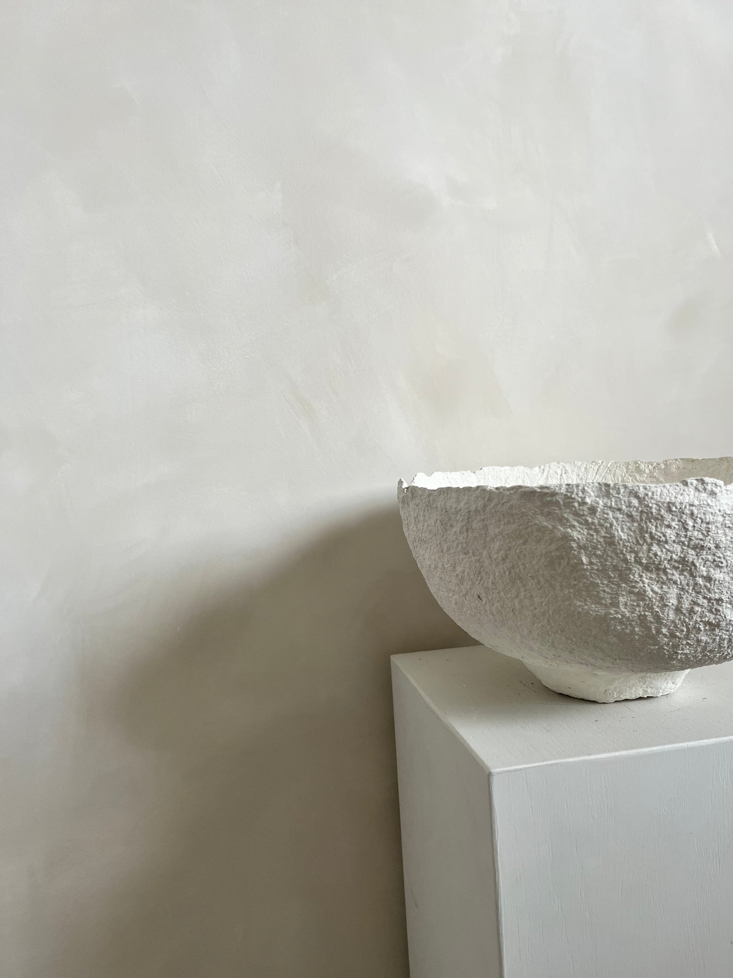 Handmade Papier-maché bowl  |  WHITE