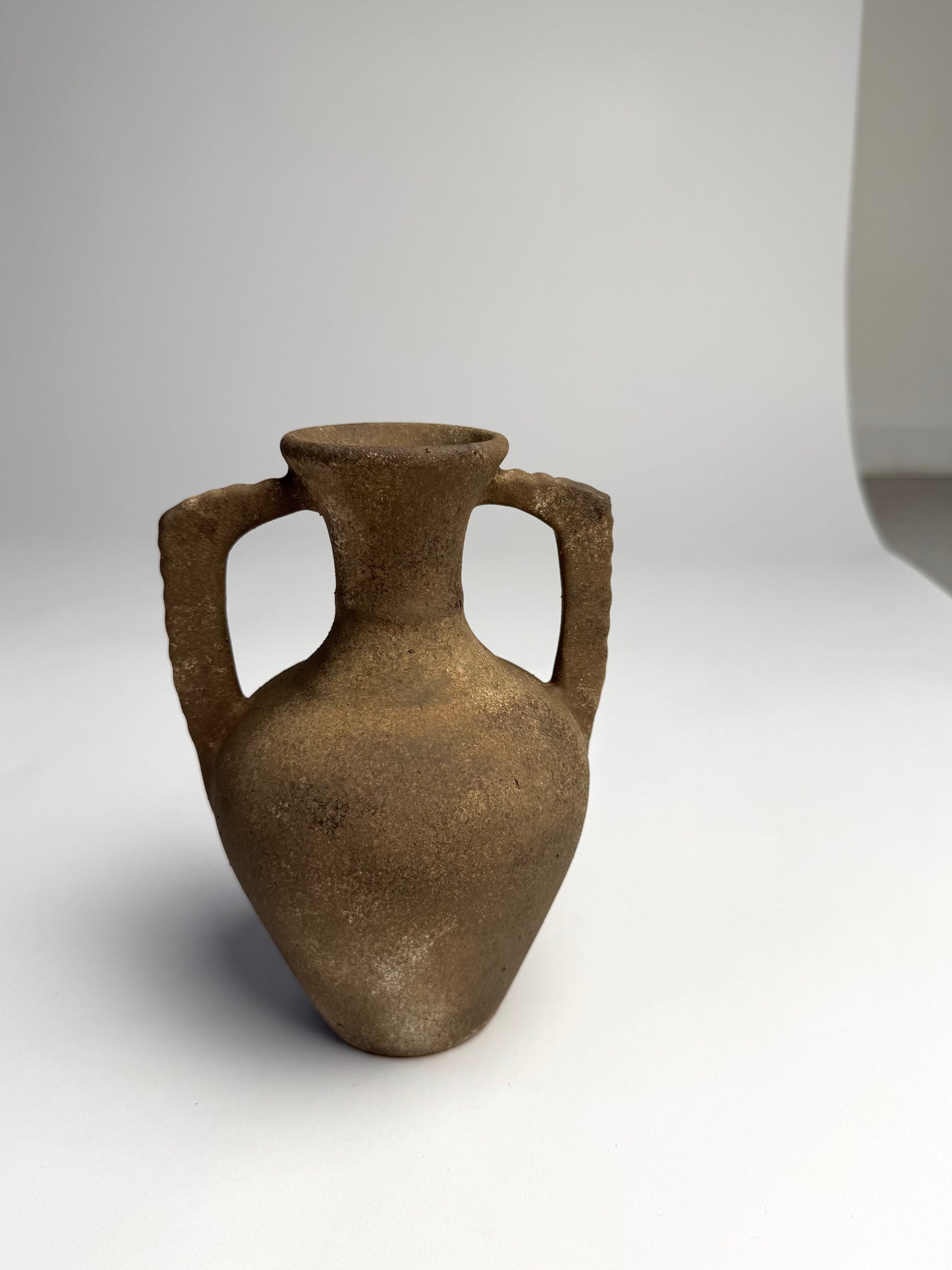 Up-cycled  |  warm earthy brown double handled amphora