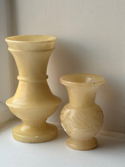 Butter Yellow Marble Candle Holders