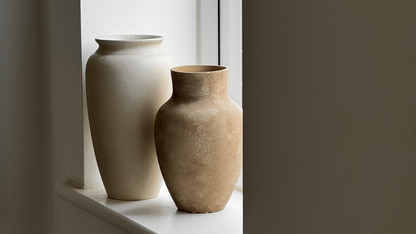 Up-cycled  |  medium warm brown tapered vase