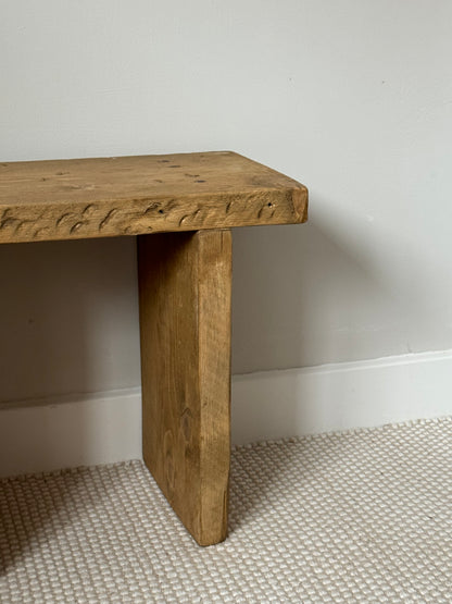 Handmade Aged Effect Wood Stool - Elsie