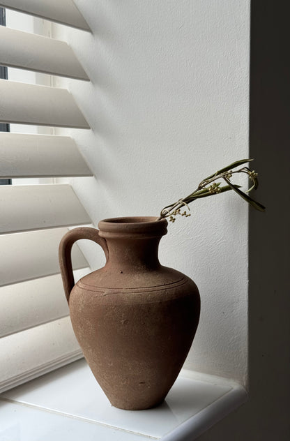 Up-cycled  |  earthy brown terracotta handled vessel