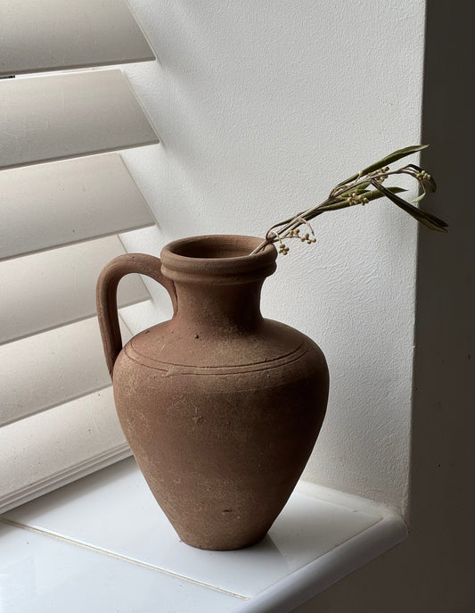 Up-cycled  |  earthy brown terracotta handled vessel