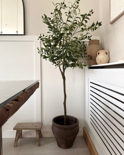 Up-cycled  |  dark earthy brown large tapered pot