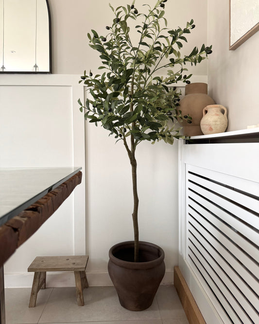 Up-cycled  |  dark earthy brown large tapered pot