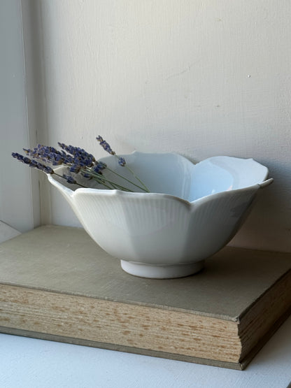 Vintage White Flower Bowl