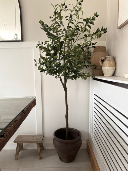 Up-cycled  |  dark earthy brown large tapered pot